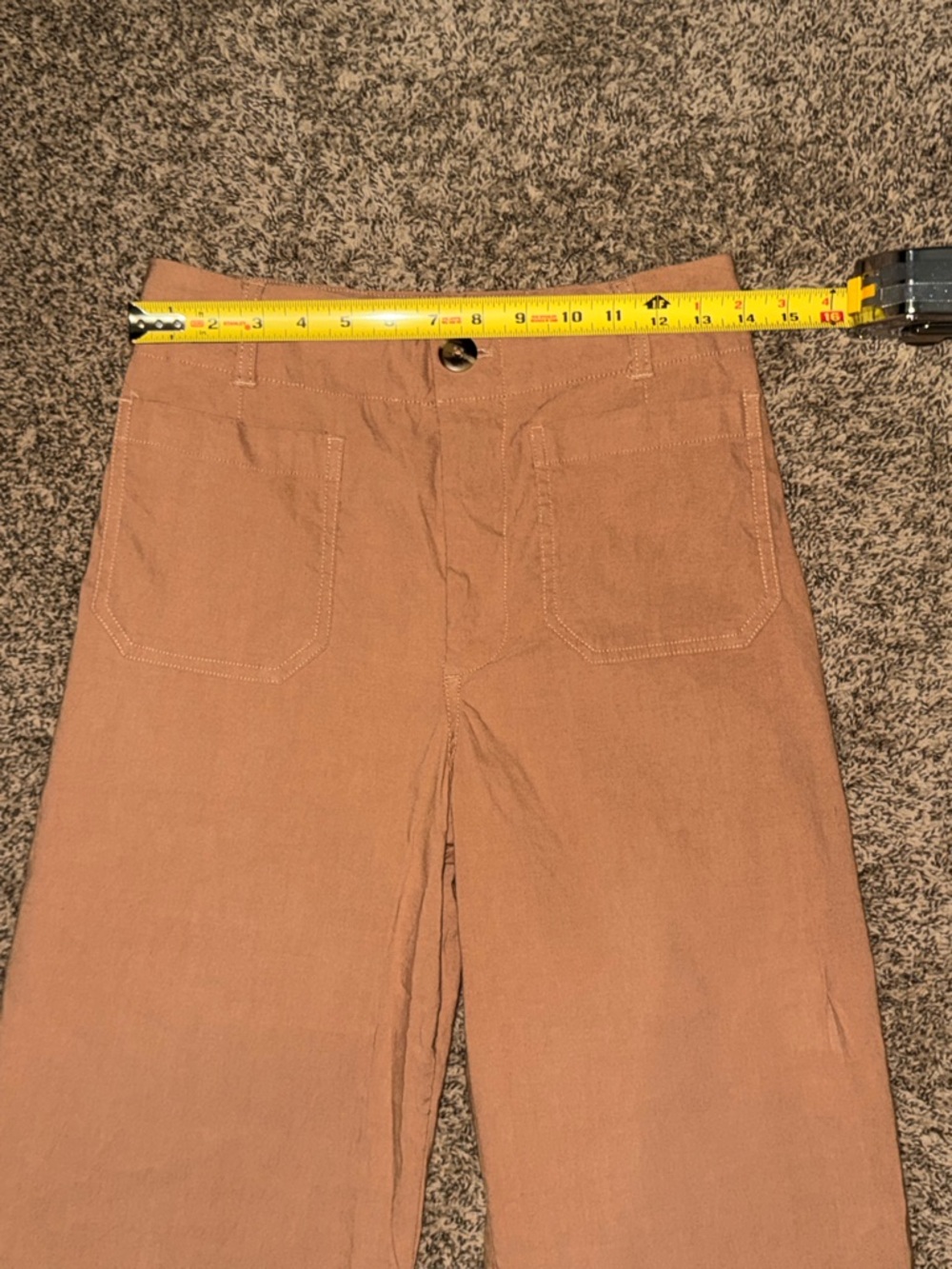 Maeve Anthropologie The Colette Cropped Wide Leg Pants Camel Size 28 - Picture 6 of 8